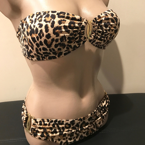 Victoria's Secret Other - Victoria's Secret Animal Print Bikini with Gold Accents